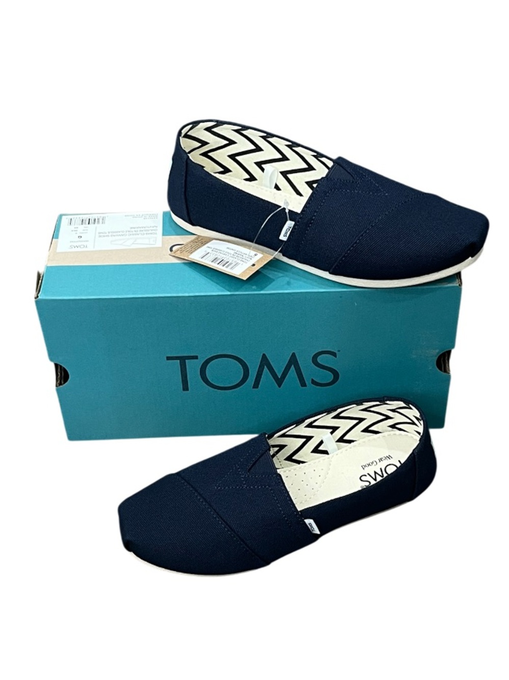 NWT Toms Canvas Shoes Loafer Navy Size 6